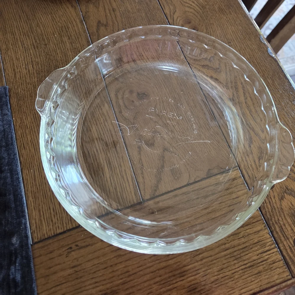 Pyrex 75th Anniversary Pie Plate 1990 Clear Glass